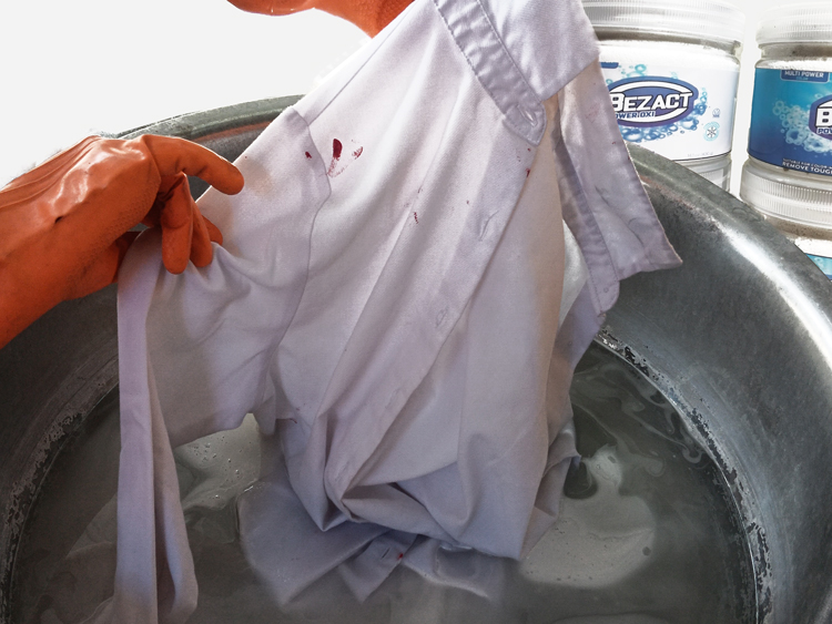 Step #2 Soak clothe lipstick out